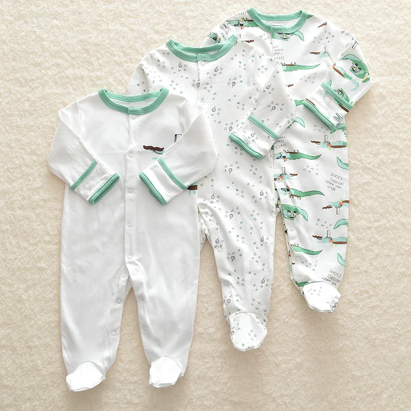 3pcs/pack baby rompers with mitten baby footie 100% combed cotton infant pajamas, Picture shows
3pcs/pack baby rompers with mitten baby footie 100% combed cotton infant pajamas, Picture shows