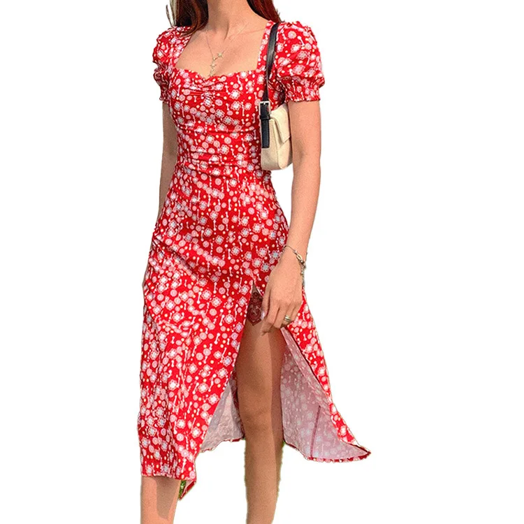 Women Summer Vintage Party Dress Lady France Style Puff Sleeve Floral Print Square Collar Side Split Midi Dress Vestido 2021 New
Women Summer Vintage Party Dress Lady France Style Puff Sleeve Floral Print Square Collar Side Split Midi Dress Vestido 2021 New
