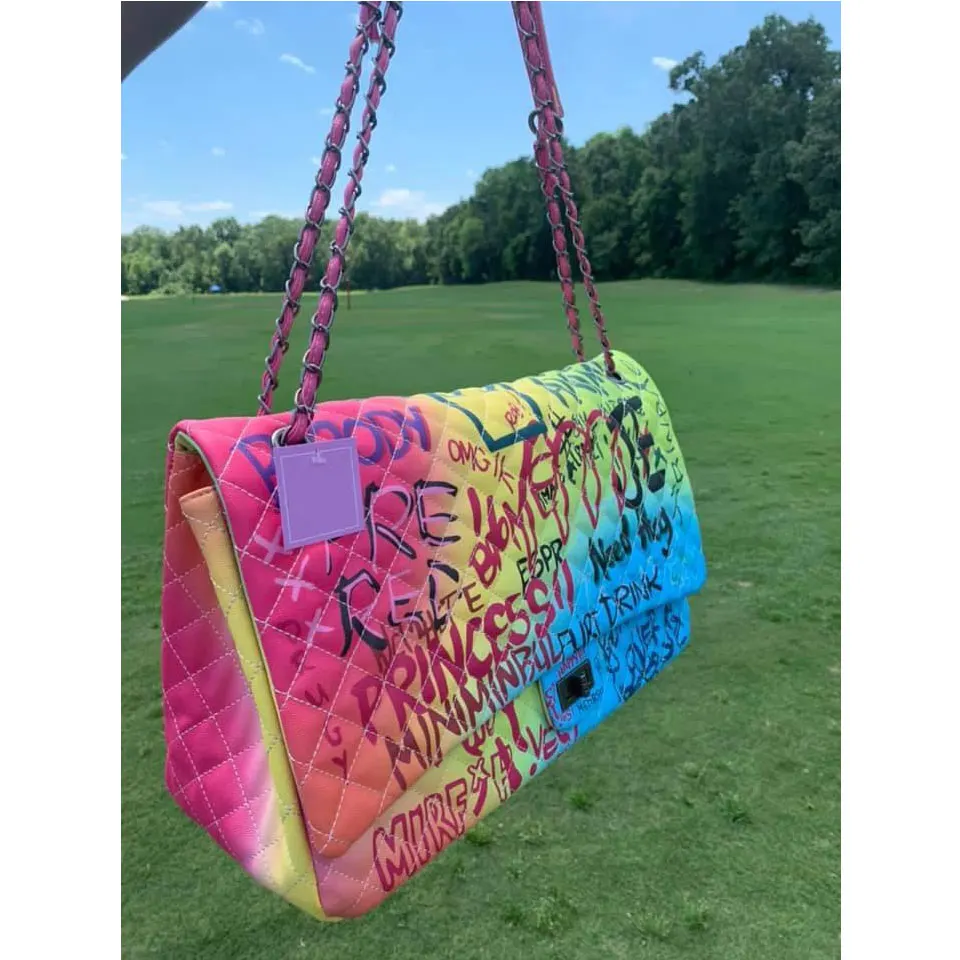 Large Size Graffiti Bags For Women Rainbow Color Luxury Female Designer Shoulder Bags Ladies Graffiti Jelly Purses and Handbags
Large Size Graffiti Bags For Women Rainbow Color Luxury Female Designer Shoulder Bags Ladies Graffiti Jelly Purses and Handbags