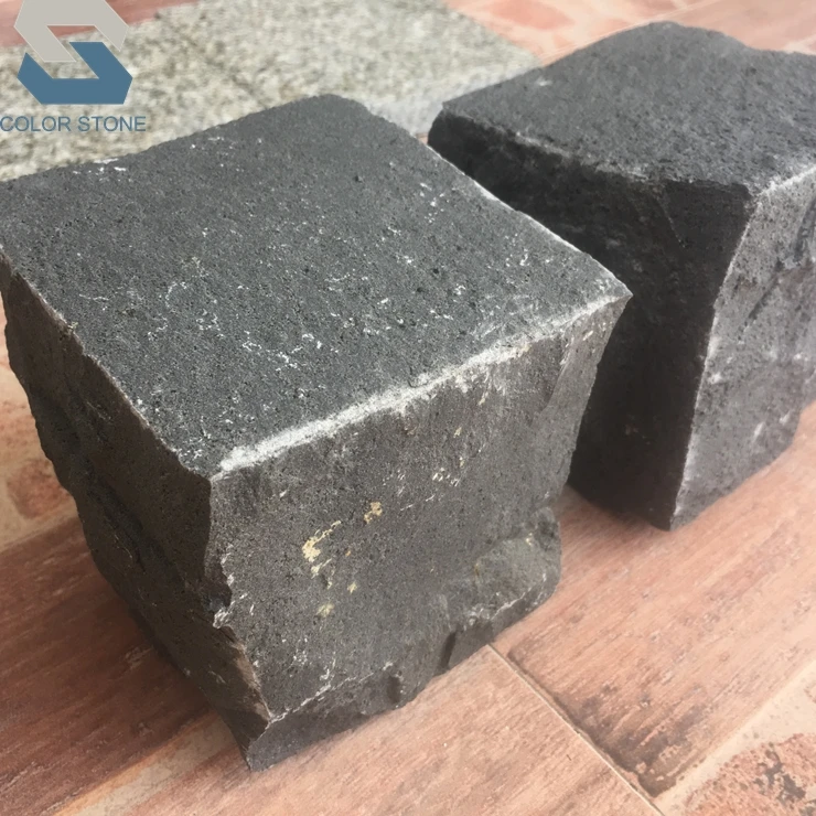 Best price natural 10x10x10 black basalt cobble stone granite pavers