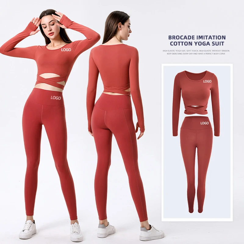 2022 fashion new yoga suit long sleeve net red fitness running cross exposed navel sexy yoga suit, Customized colors
2022 fashion new yoga suit long sleeve net red fitness running cross exposed navel sexy yoga suit, Customized colors