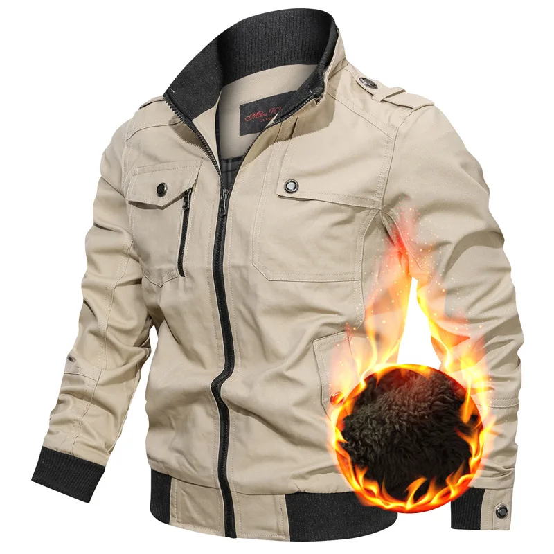 Casual zipper pocket stand collar with plush and thickened Korean edition solid color jacket for men large size multi-pocket
Casual zipper pocket stand collar with plush and thickened Korean edition solid color jacket for men large size multi-pocket