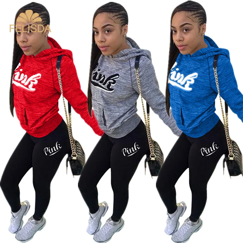 New 2021 Pink Letter Print Sets Women Tracksuit Sport Suit Hoodie Long Sleeve Pockets Sweatshirt + Sweatpant Two Piece Set
New 2021 Pink Letter Print Sets Women Tracksuit Sport Suit Hoodie Long Sleeve Pockets Sweatshirt + Sweatpant Two Piece Set