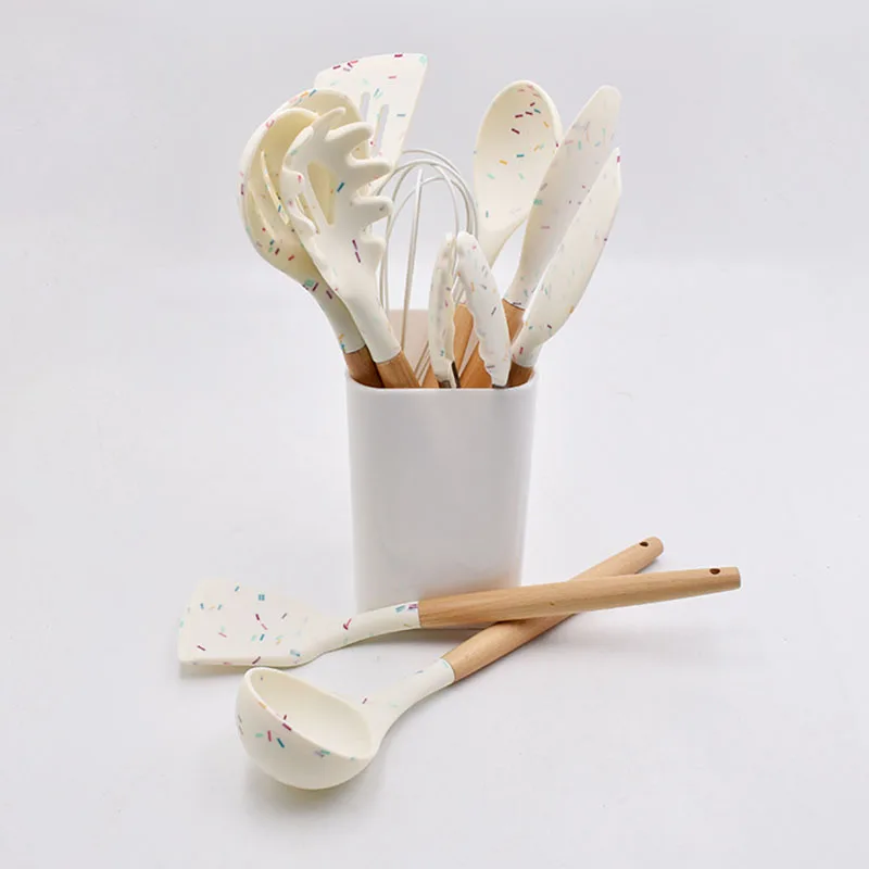 Silicone Spatula Kitchen Cooking Tools Kitchenware Set Nonstick Wooden Handle Silicon Spatula Set 12pcs
Silicone Spatula Kitchen Cooking Tools Kitchenware Set Nonstick Wooden Handle Silicon Spatula Set 12pcs