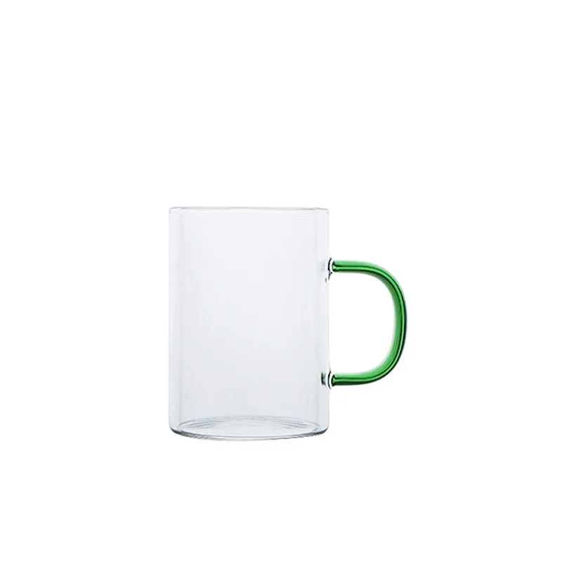 Wholesale 400ml 6Pcs Heat Resistant Borosilicate Glass Milk Tea Cup Set With Handle, Transparent cup with colorful handle
Wholesale 400ml 6Pcs Heat Resistant Borosilicate Glass Milk Tea Cup Set With Handle, Transparent cup with colorful handle