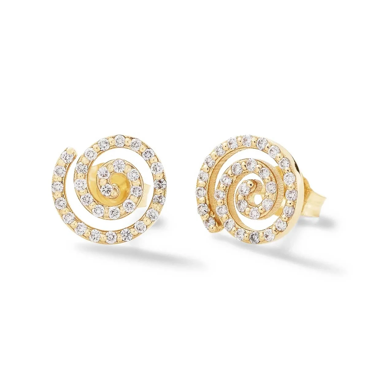 LOZRUNVE 925 Sterling Silver Gold Jewelry Full Pave Spiral Earring Studs
LOZRUNVE 925 Sterling Silver Gold Jewelry Full Pave Spiral Earring Studs