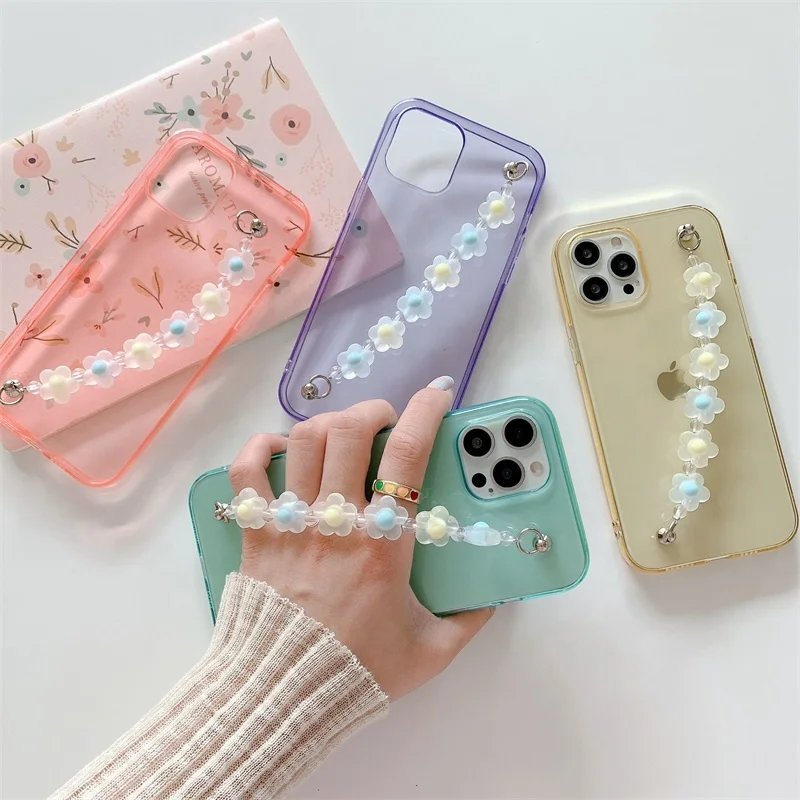 Luxury TPU Macaroon Colors Mobile Phone Bags Case with Flower Bracelet Clear Phone Case for iPhone 12 Pro Max, Multi colors
Luxury TPU Macaroon Colors Mobile Phone Bags Case with Flower Bracelet Clear Phone Case for iPhone 12 Pro Max, Multi colors