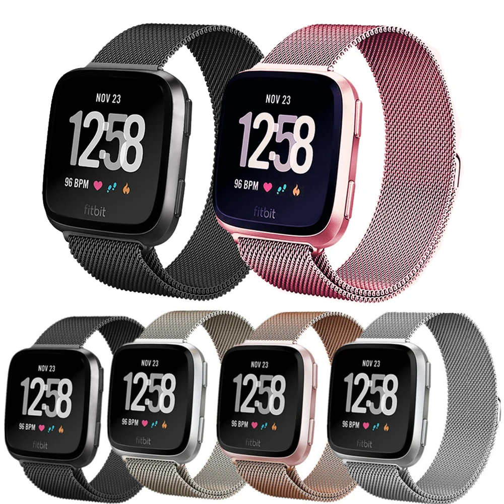 

Top Sale Stainless Steel Milanese Loop For Fitbit Versa Band Replacement Bracelet Wrist Strap For Fitbit Versa Smartwatch Strap, Multi colors/as the picture shows