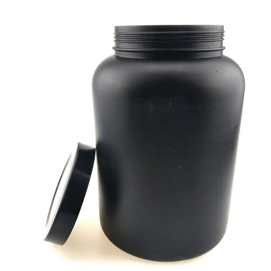 Black Wide Mouth Round Plastic Jars With Lids Ml Hdpe Protein