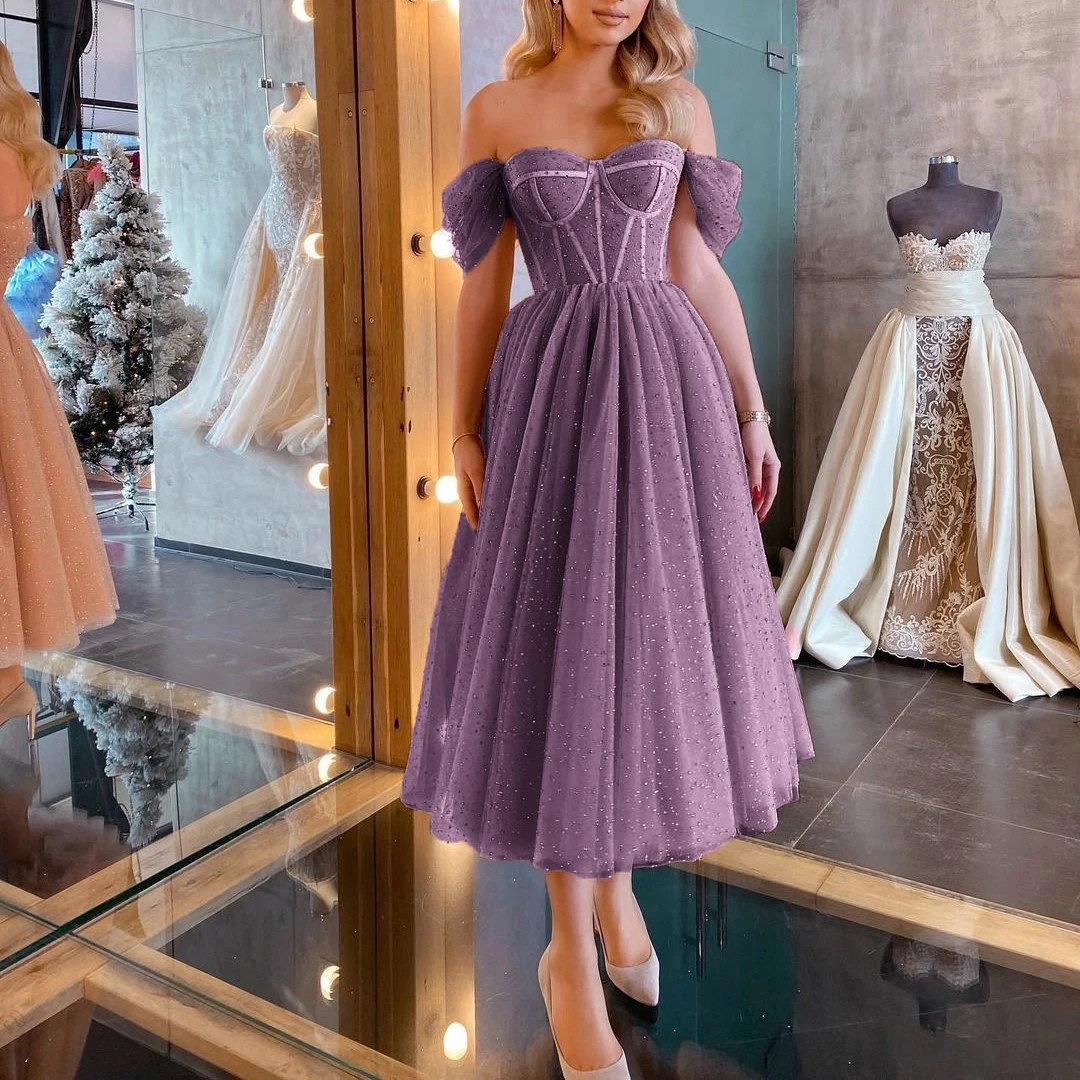 Wedding Party Ladies Tutu Dress Fashion Mesh Hem Elegant Dress for Women, Purple, pink
Wedding Party Ladies Tutu Dress Fashion Mesh Hem Elegant Dress for Women, Purple, pink