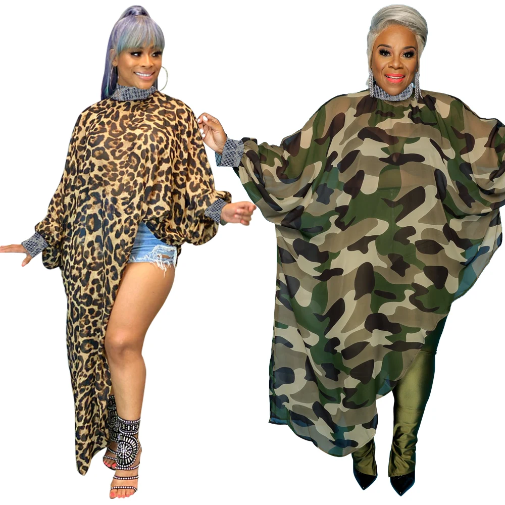 2021 New fashion camouflage bat shirt dress nightclub dress loose leopard splicing long sleeve for women
2021 New fashion camouflage bat shirt dress nightclub dress loose leopard splicing long sleeve for women