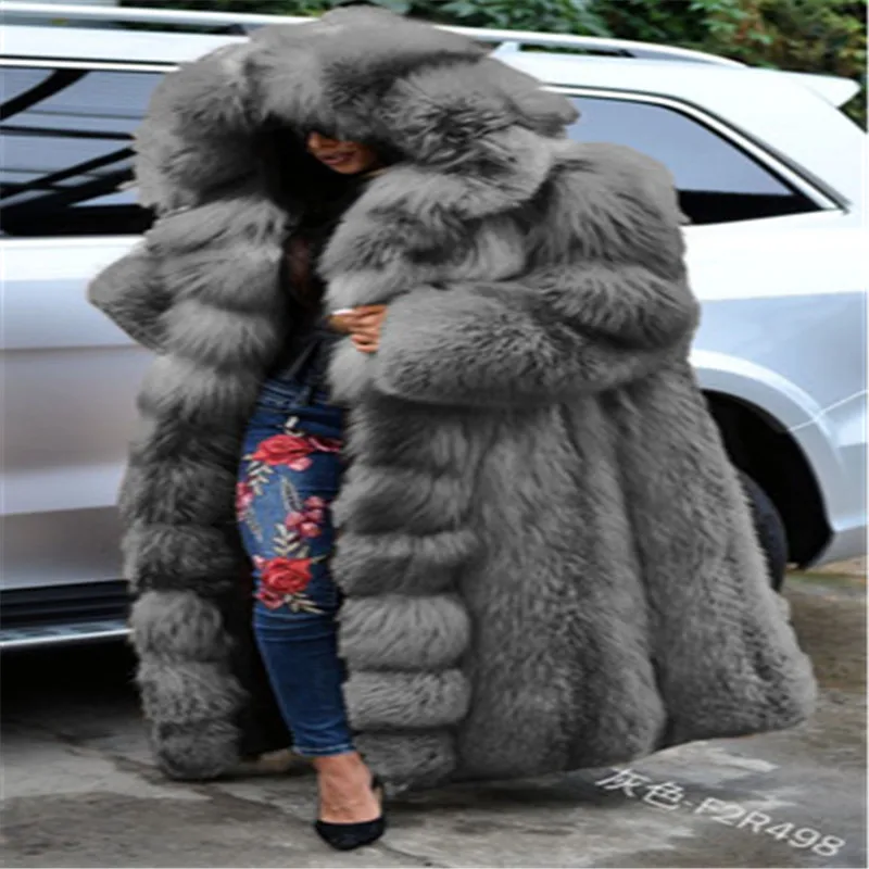 Super long faux fur ladies coat loose fashion warmth thick plush coat, Customized color
Super long faux fur ladies coat loose fashion warmth thick plush coat, Customized color