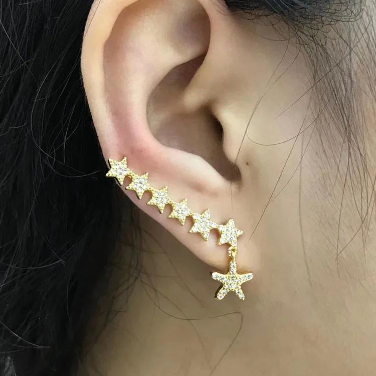 EC1473 Boho Style CZ Earrings, Women's Rainbow Diamond CZ Heart Star Charm Dangle Crawl Earrings,Beautiful Jewelry For Girls, Silver,gold,rose gold,gunmetal
EC1473 Boho Style CZ Earrings, Women's Rainbow Diamond CZ Heart Star Charm Dangle Crawl Earrings,Beautiful Jewelry For Girls, Silver,gold,rose gold,gunmetal