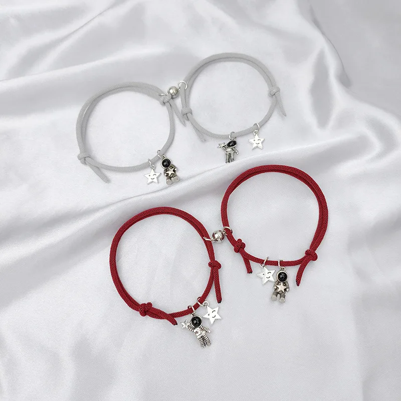 Couple Lovers Friendship Jewelry Handmade Adjustable Star Charm Pendant Astronaut Magnetic Bracelet For Valentine's Day Gift 
Couple Lovers Friendship Jewelry Handmade Adjustable Star Charm Pendant Astronaut Magnetic Bracelet For Valentine's Day Gift