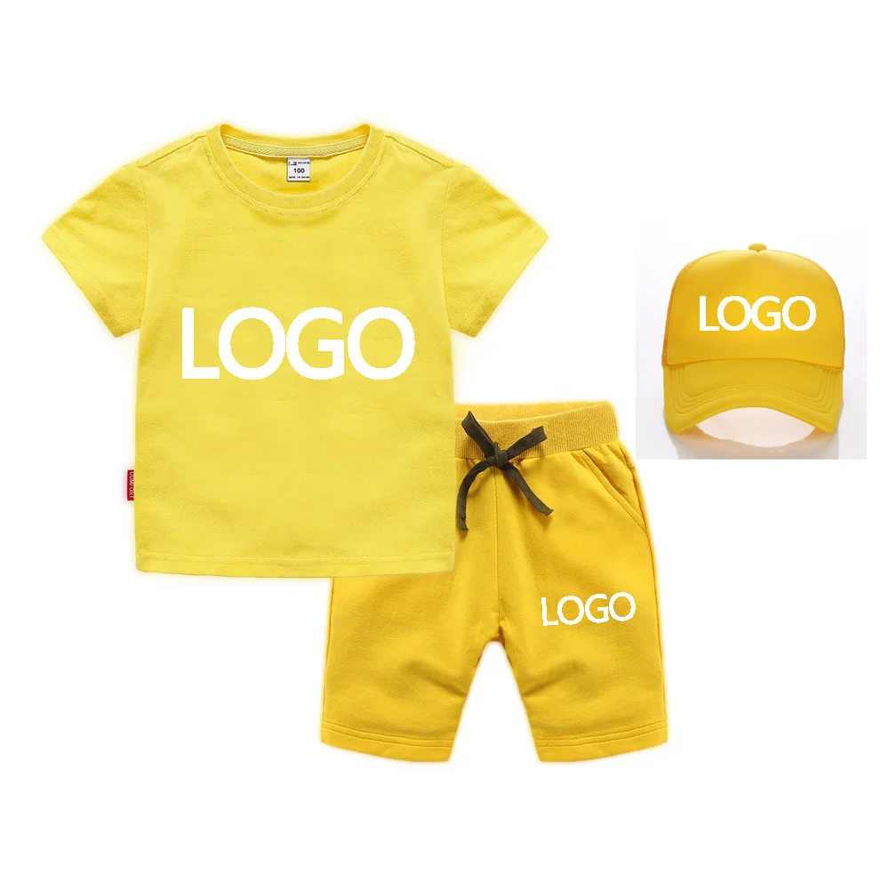 Fashion children's Custom Logo T-shirt set and hat 3Pcs set of summer high quality children's boys and girls casual cotton tops
Fashion children's Custom Logo T-shirt set and hat 3Pcs set of summer high quality children's boys and girls casual cotton tops