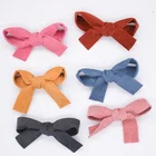 Hair accessories for kids bow corduroy fabric knot bows hair clips for girls