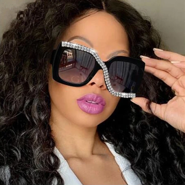 Luxury Rhinestone Designer Oversized Shades Womens Sunglasses Square Fashion Diamond Sun Glasses 2021 Women, Custom colors
Luxury Rhinestone Designer Oversized Shades Womens Sunglasses Square Fashion Diamond Sun Glasses 2021 Women, Custom colors