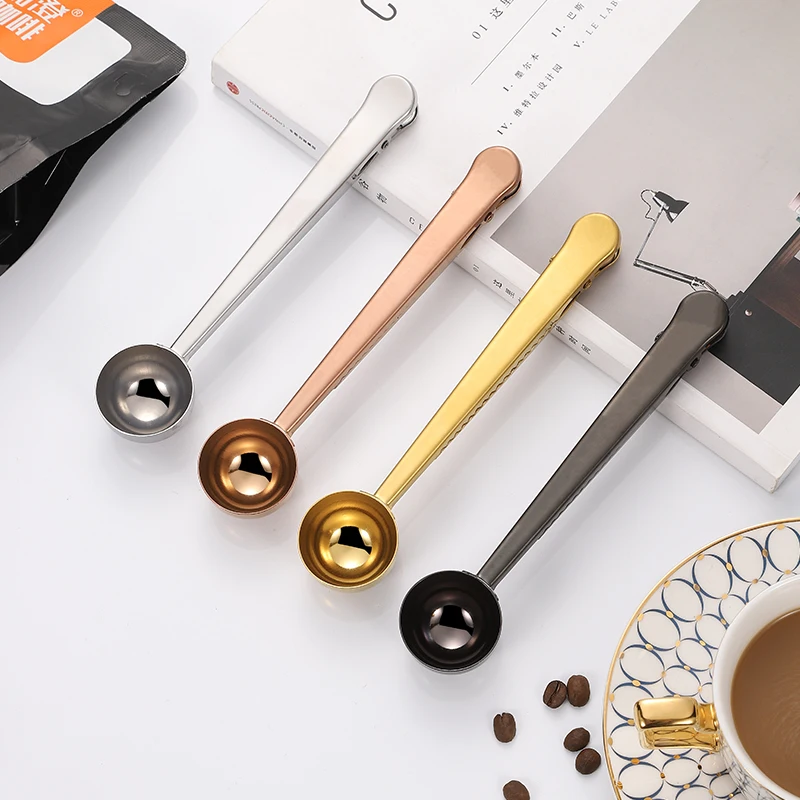 Amazon hot sale double-duty stainless steel measuring coffee spoon scoop clip with video
Amazon hot sale double-duty stainless steel measuring coffee spoon scoop clip with video