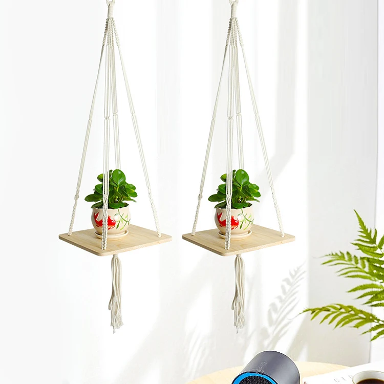 New design simple square wood flower pot hanging basket gardening cotton rope wood flower pot tray hanging basket
New design simple square wood flower pot hanging basket gardening cotton rope wood flower pot tray hanging basket