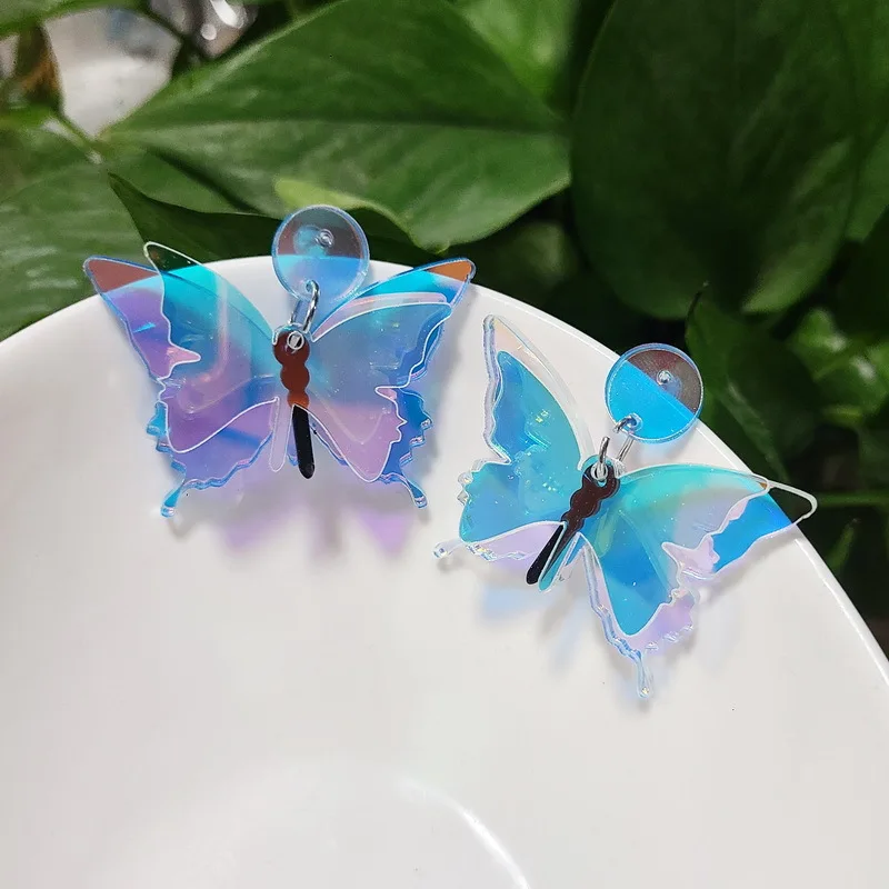 Super flash 2021 new butterfly earrings, colorful laser transparent earrings, personality net red for summer
Super flash 2021 new butterfly earrings, colorful laser transparent earrings, personality net red for summer