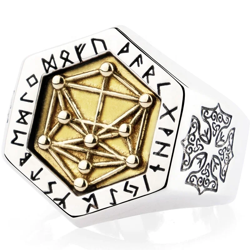 Nordic mythology Viking rune Sterling silver rings for man and women Kabala totem Index Ring fashion jewelry mygrillz
Nordic mythology Viking rune Sterling silver rings for man and women Kabala totem Index Ring fashion jewelry mygrillz