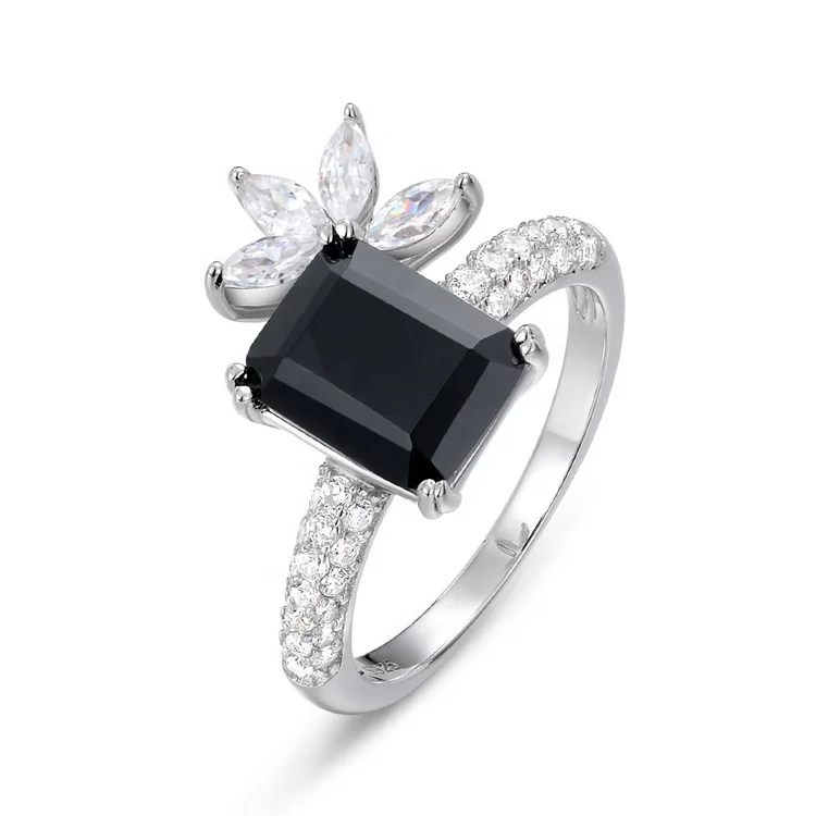 Classic Female Rectangle Black Agate CZ Ring Trendy Women's Party Jewelry Gifts
Classic Female Rectangle Black Agate CZ Ring Trendy Women's Party Jewelry Gifts