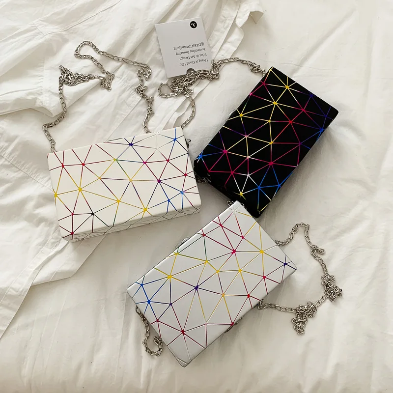 Hot sale mini phone package women Geometric shoulder bag fashionable metallic chain leather bag, As picture
Hot sale mini phone package women Geometric shoulder bag fashionable metallic chain leather bag, As picture