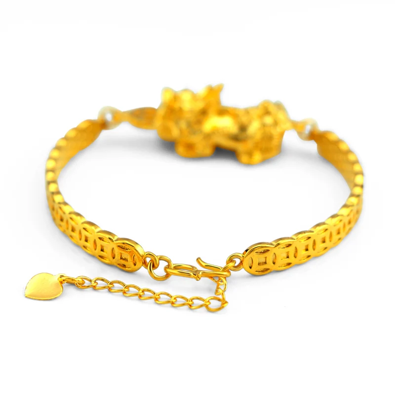 

Vietnam Sand gold FashionJTS SL040 Money Copper Plated 24K Imitated Gold Bracelet Lucky Female Pixiu Bracelet