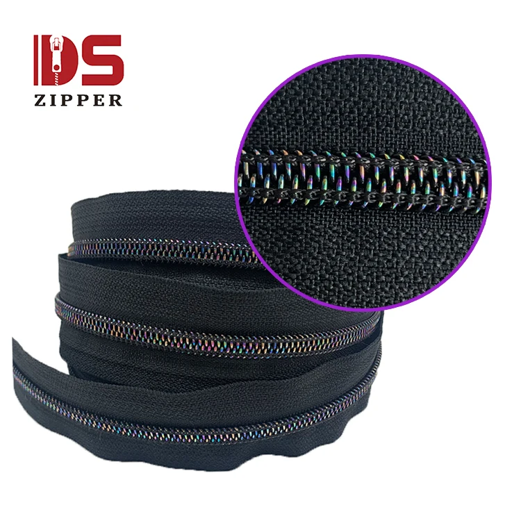 2020 new style factory direct sales black rainbow iridescent nylon teeth fancy jacket bag customized plastic zipper
2020 new style factory direct sales black rainbow iridescent nylon teeth fancy jacket bag customized plastic zipper
