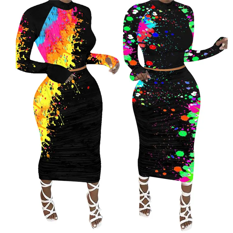 USA wholesale woman clothing skirt set two piece bodycon dress printing trending clothing, Picture
USA wholesale woman clothing skirt set two piece bodycon dress printing trending clothing, Picture
