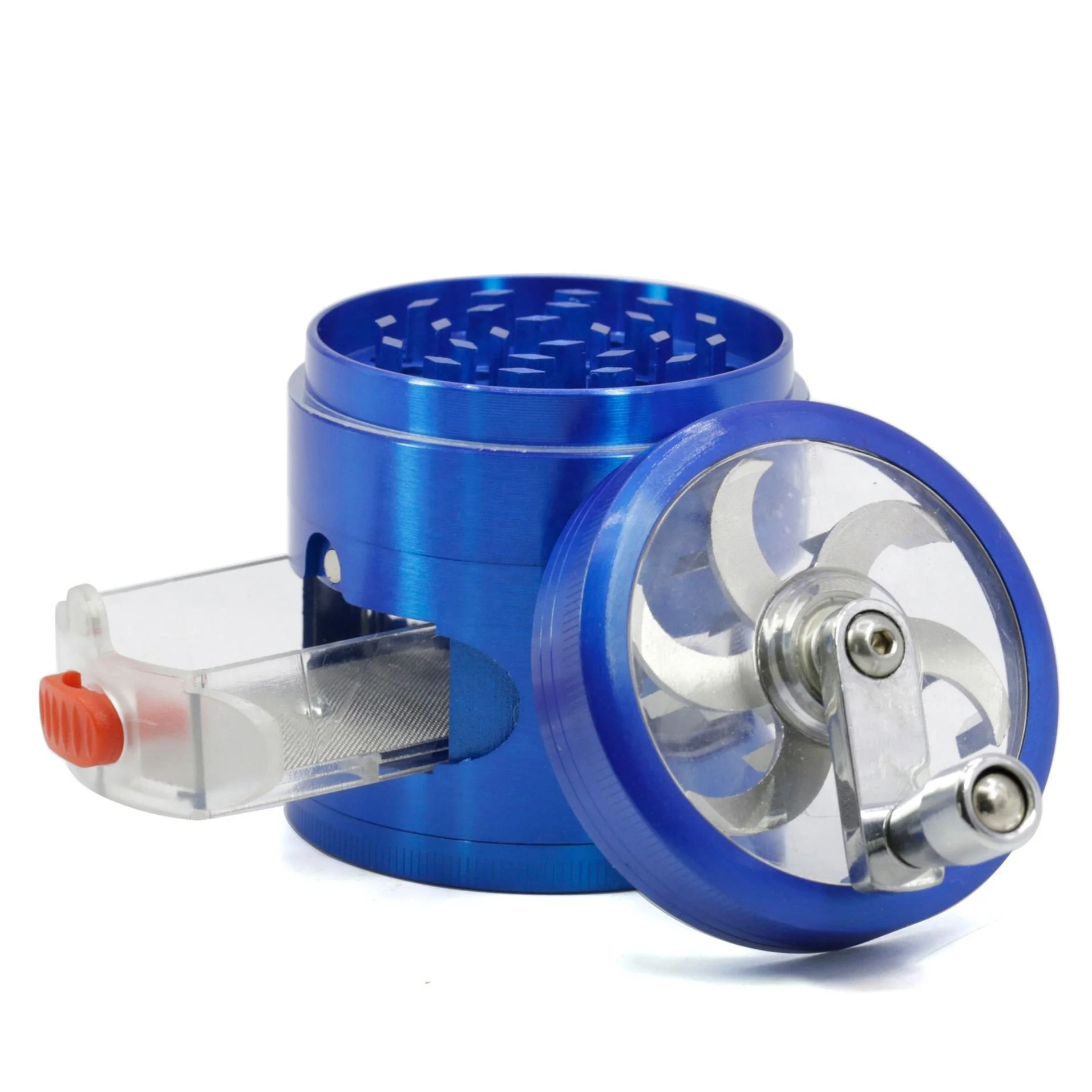4 Part Hand Crank Dry Herb Grinder with Drawer Diameter Zinc Alloy Transparent Window Cigarette Grinder, Picture
4 Part Hand Crank Dry Herb Grinder with Drawer Diameter Zinc Alloy Transparent Window Cigarette Grinder, Picture