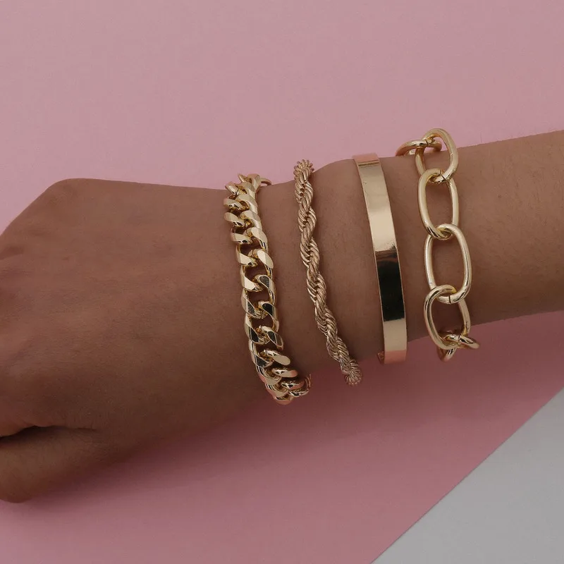 Golden Silver Bracelets for Women Fashion Multilayer Charm Chain Bracelets Set Personality Bracelet Bangles Jewelry
Golden Silver Bracelets for Women Fashion Multilayer Charm Chain Bracelets Set Personality Bracelet Bangles Jewelry