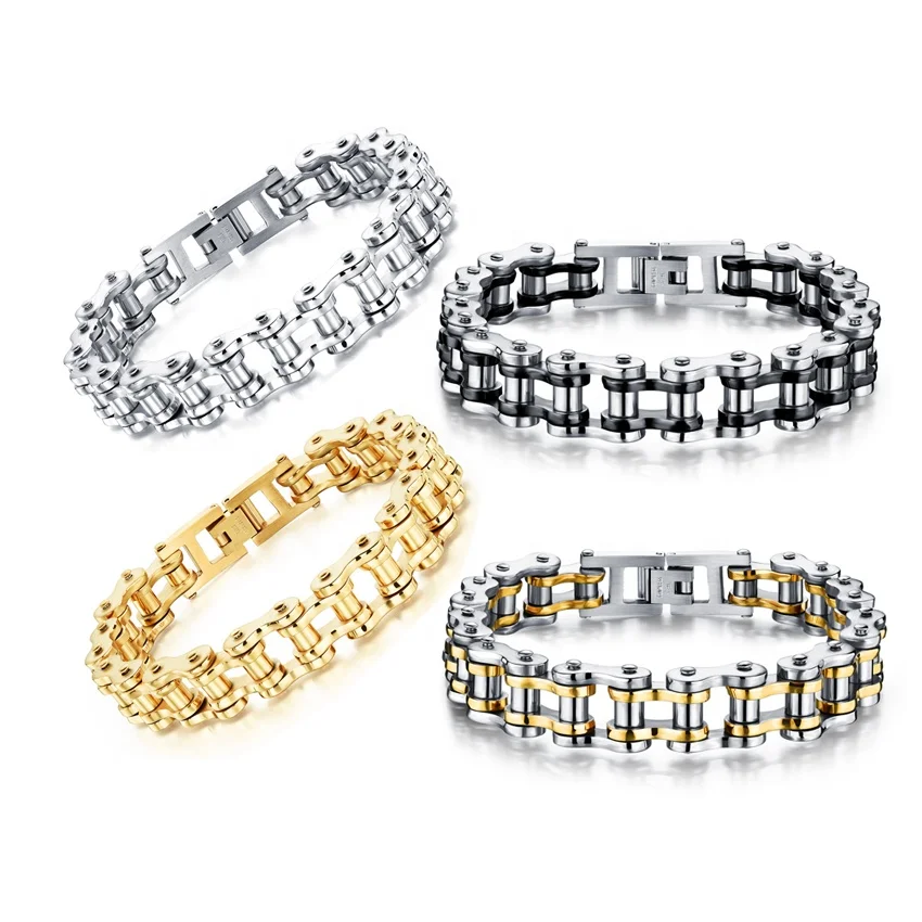Fashion Biker Charm Gold Plated Bracelets Chunky Men's Motorcycle Chain Wristband Bicycle Bangle Bracelet Stainless Steel, Silver, gold, silver & black, silver & gold
Fashion Biker Charm Gold Plated Bracelets Chunky Men's Motorcycle Chain Wristband Bicycle Bangle Bracelet Stainless Steel, Silver, gold, silver & black, silver & gold