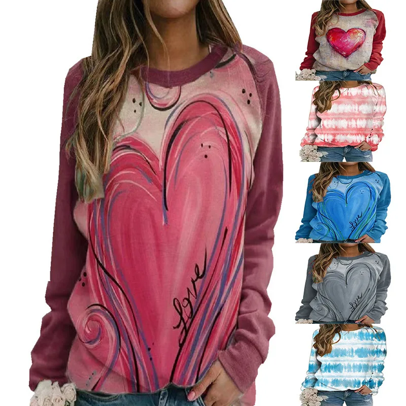 New Women's Clothing For Fall Winter Women Long Sleeve Loose Casual T-shirt Women's Heart Printing Good Omens T-shirt, As pictures
New Women's Clothing For Fall Winter Women Long Sleeve Loose Casual T-shirt Women's Heart Printing Good Omens T-shirt, As pictures