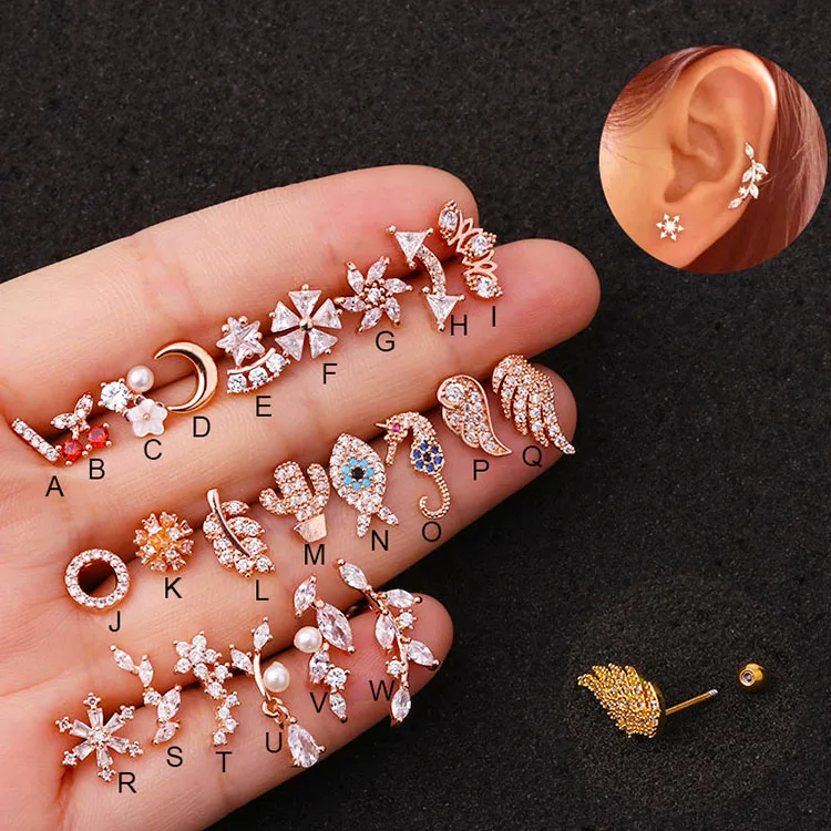 Ear Piercing Stainless Steel Zircon Rose Blue Eye Screw Earrings Flower Ear Bone Nails Ear Piercing Jewelry
Ear Piercing Stainless Steel Zircon Rose Blue Eye Screw Earrings Flower Ear Bone Nails Ear Piercing Jewelry