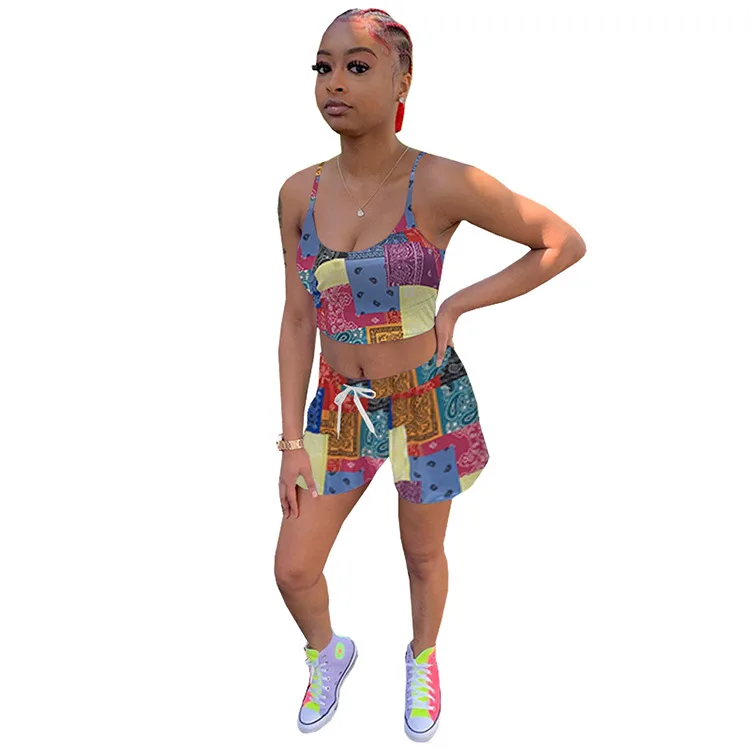paisley sets women fashion tank tops shorts polyester two piece suits summer sleeveless woman elastic waist outfits
paisley sets women fashion tank tops shorts polyester two piece suits summer sleeveless woman elastic waist outfits