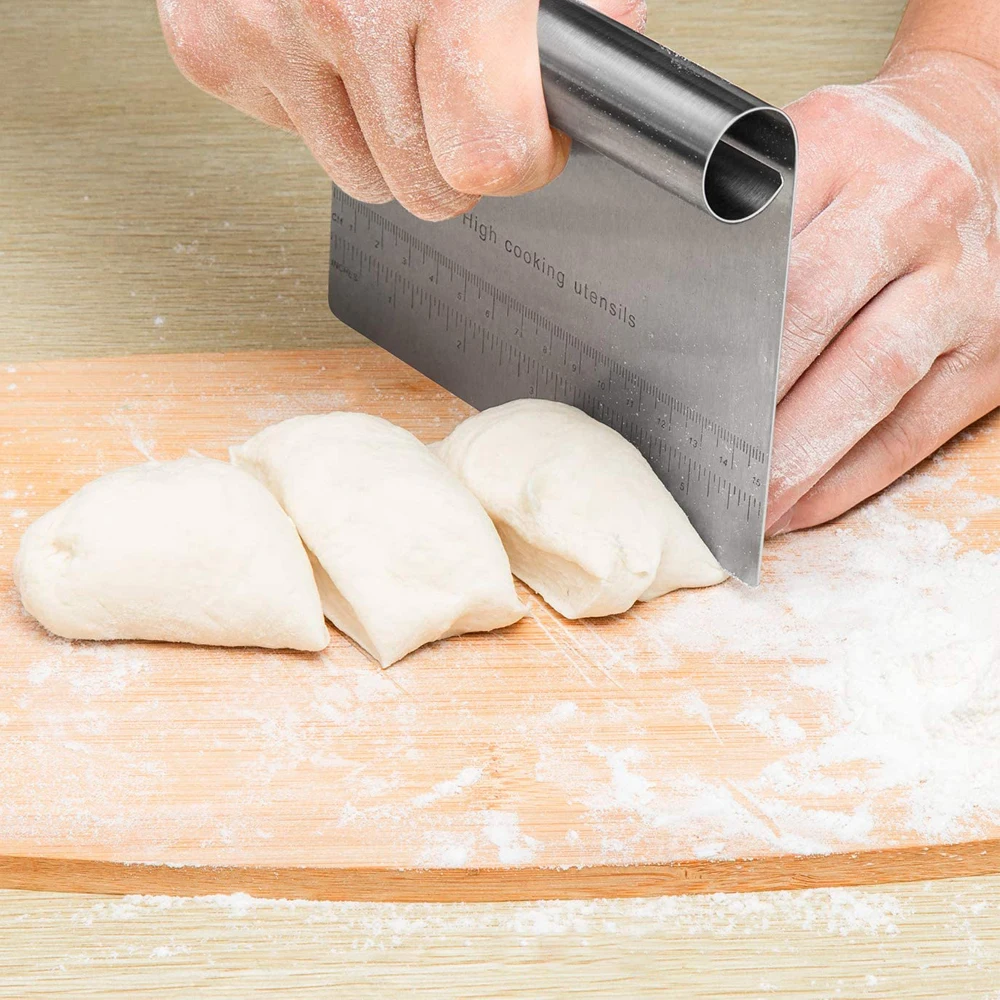 Home Kitchen Non Grip Handle Multiple Purpose Cutter Metal Scraper Dough Scraper, Silver
Home Kitchen Non Grip Handle Multiple Purpose Cutter Metal Scraper Dough Scraper, Silver