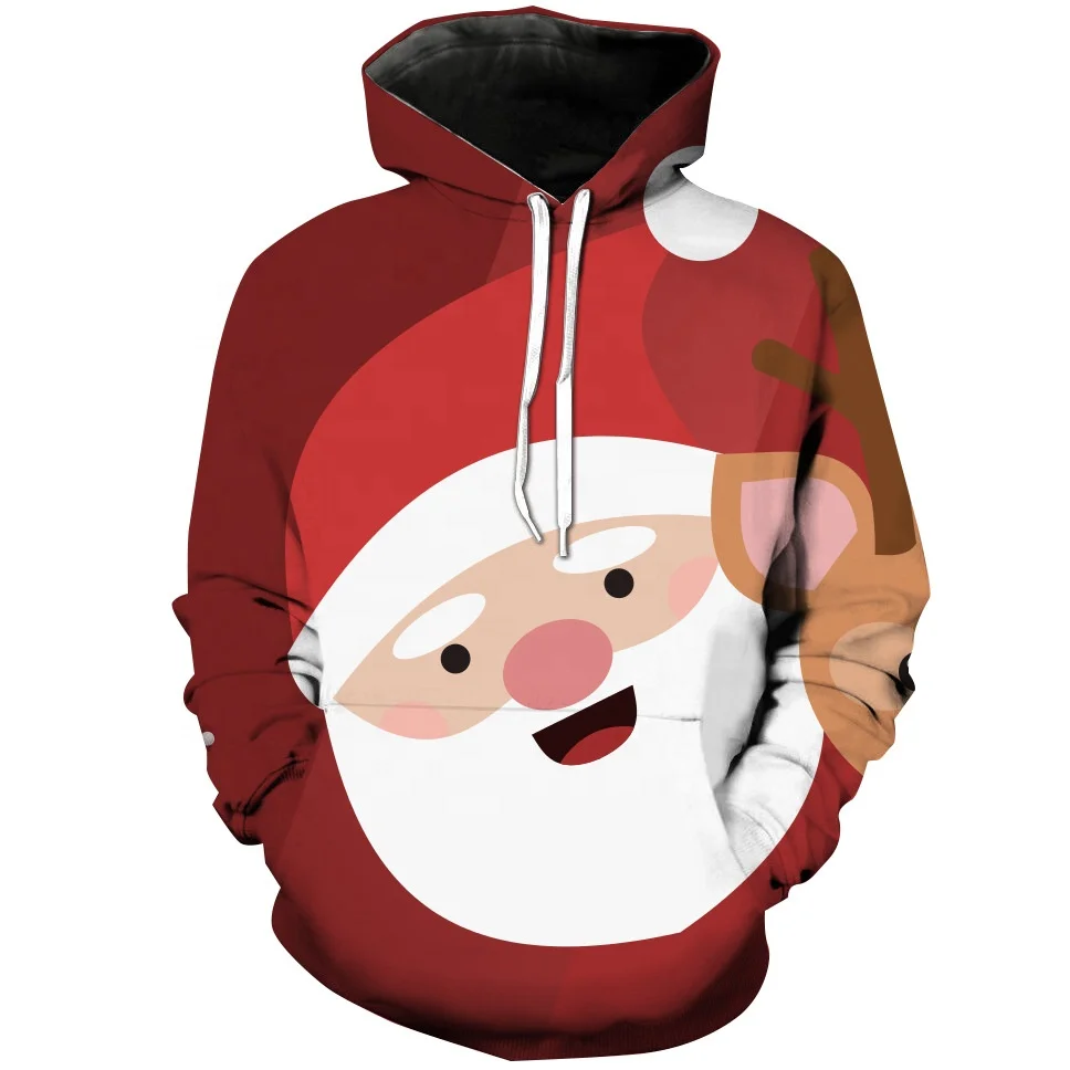 Hot sale hoodie custom design 3D digital print men's outerwear kangaroo pocket drawstring hooded sweater Father Christmas, Custom colors
Hot sale hoodie custom design 3D digital print men's outerwear kangaroo pocket drawstring hooded sweater Father Christmas, Custom colors