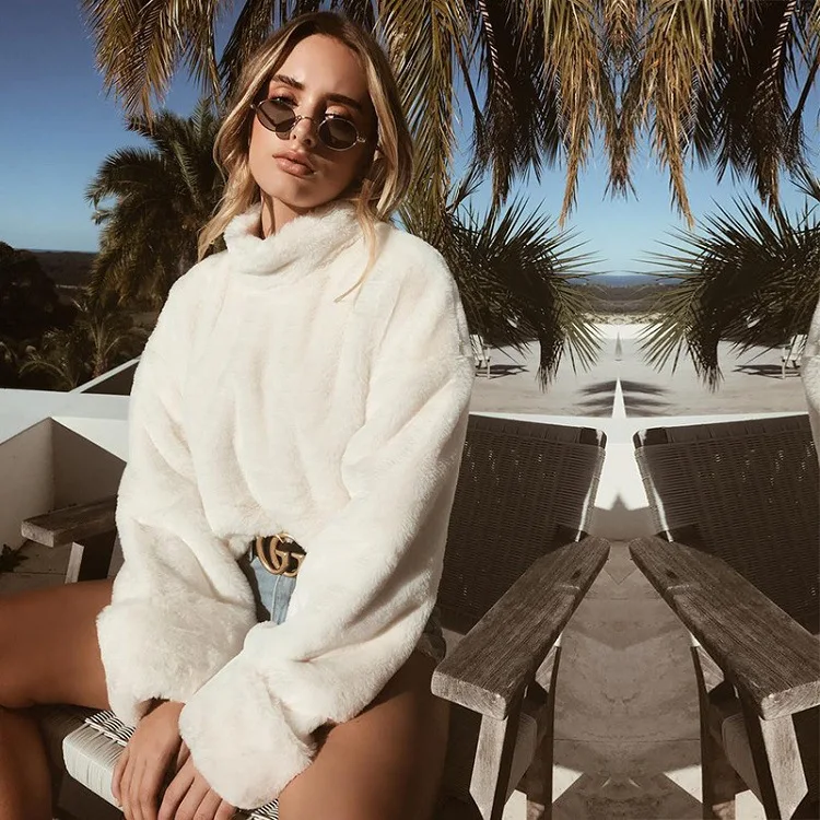 Autumn Winter Casual Thick Warm Pullover Tops Women Long Sleeve Turtleneck White Soft Plush Sweatshirt, As pictures
Autumn Winter Casual Thick Warm Pullover Tops Women Long Sleeve Turtleneck White Soft Plush Sweatshirt, As pictures