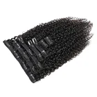High quality India Afro kinky curly Remy hair clip in human hair extension