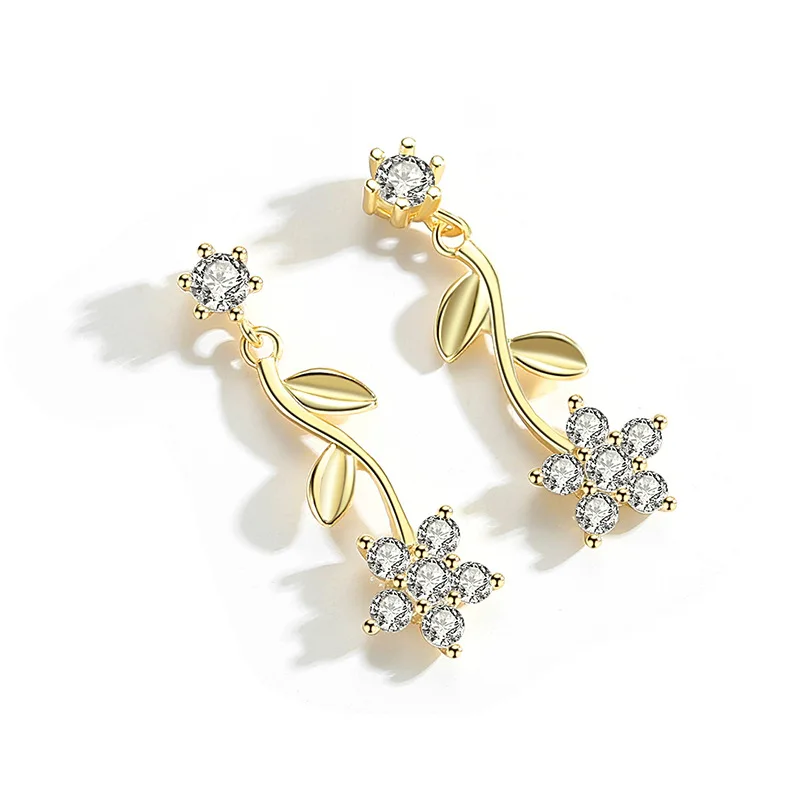 Fashion Gold Plated Temperament 925 Silver Korean Style Flower Dangle Earrings Rhinestone Earrings Luxury Earrings
Fashion Gold Plated Temperament 925 Silver Korean Style Flower Dangle Earrings Rhinestone Earrings Luxury Earrings