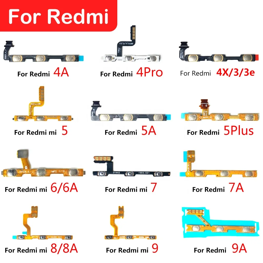 

Power Switch On Off Volume Side Button Key Flex Cable For Xiaomi Redmi 3 3S 4a 4 Pro 4X 5a 5 Plus 6a 7a 8a 9a Replacement Parts