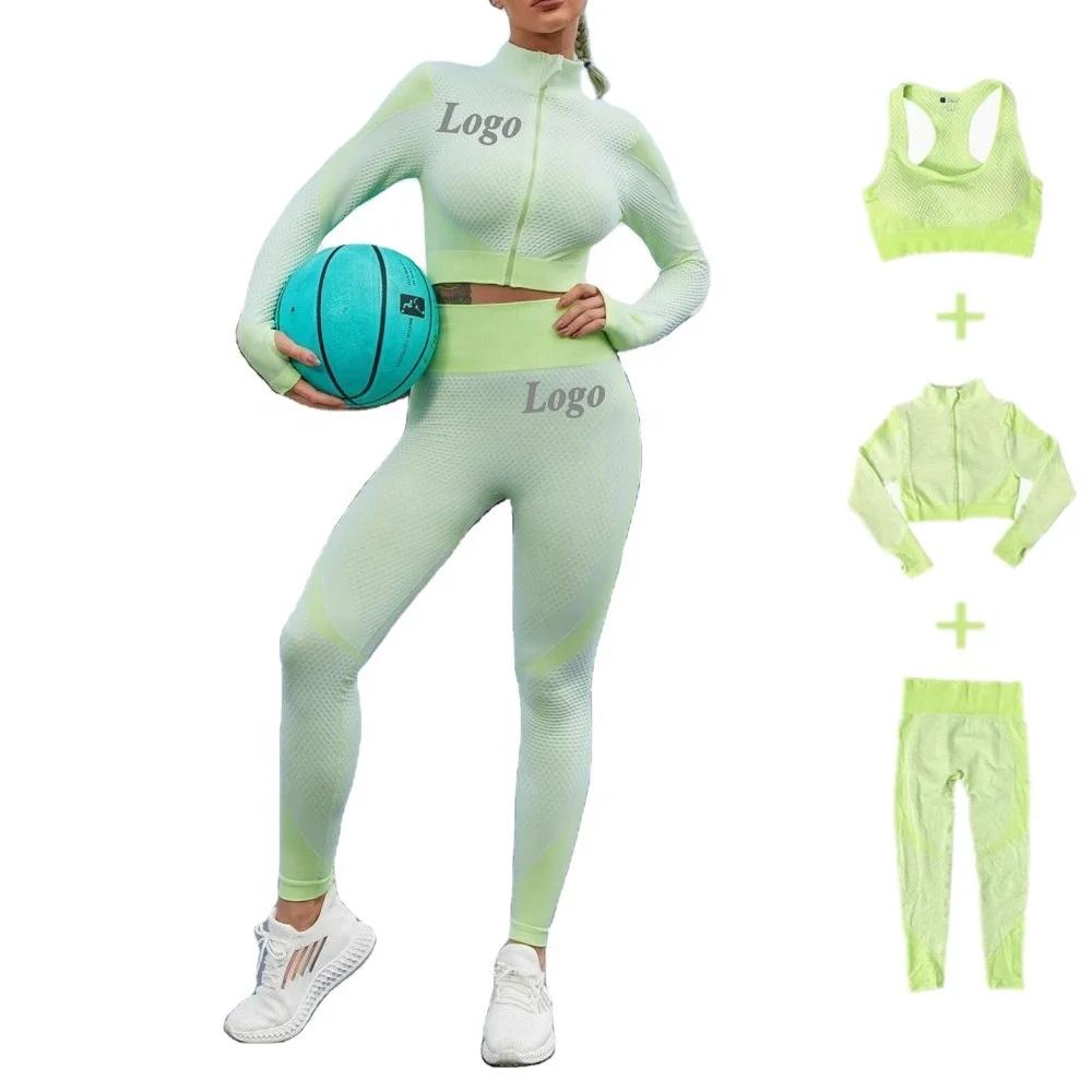 3 Piece Set OEM Custom Logo Women Sports Yoga Wear Fitness Activewear Workout Jacket Sport Bra Leggings Yoga Sets Long Sleeve, 2 colors
3 Piece Set OEM Custom Logo Women Sports Yoga Wear Fitness Activewear Workout Jacket Sport Bra Leggings Yoga Sets Long Sleeve, 2 colors