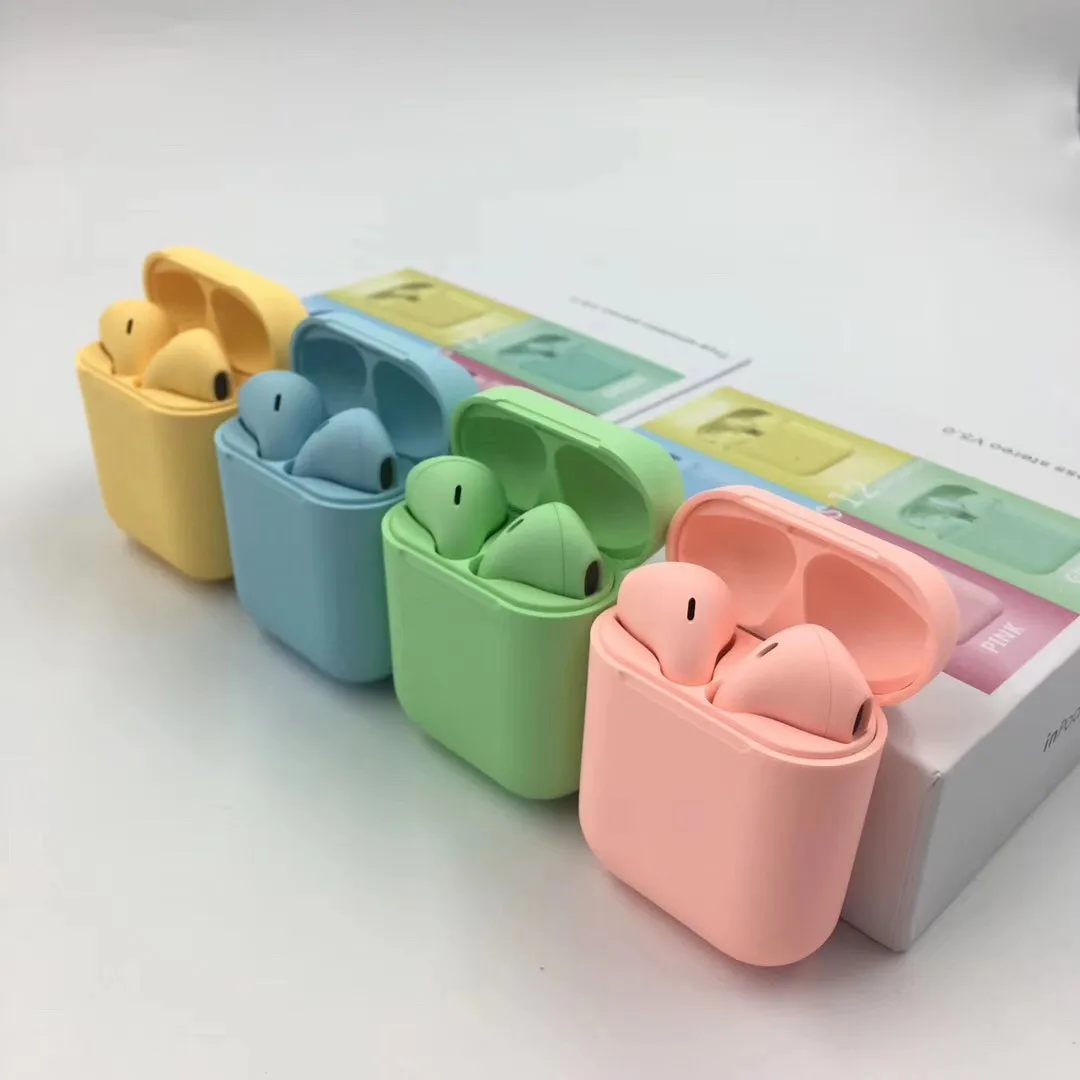 Cute Macaroon colors inPods 12 Mini wireless earbuds i12 TWS earphones - ANKUX.COM