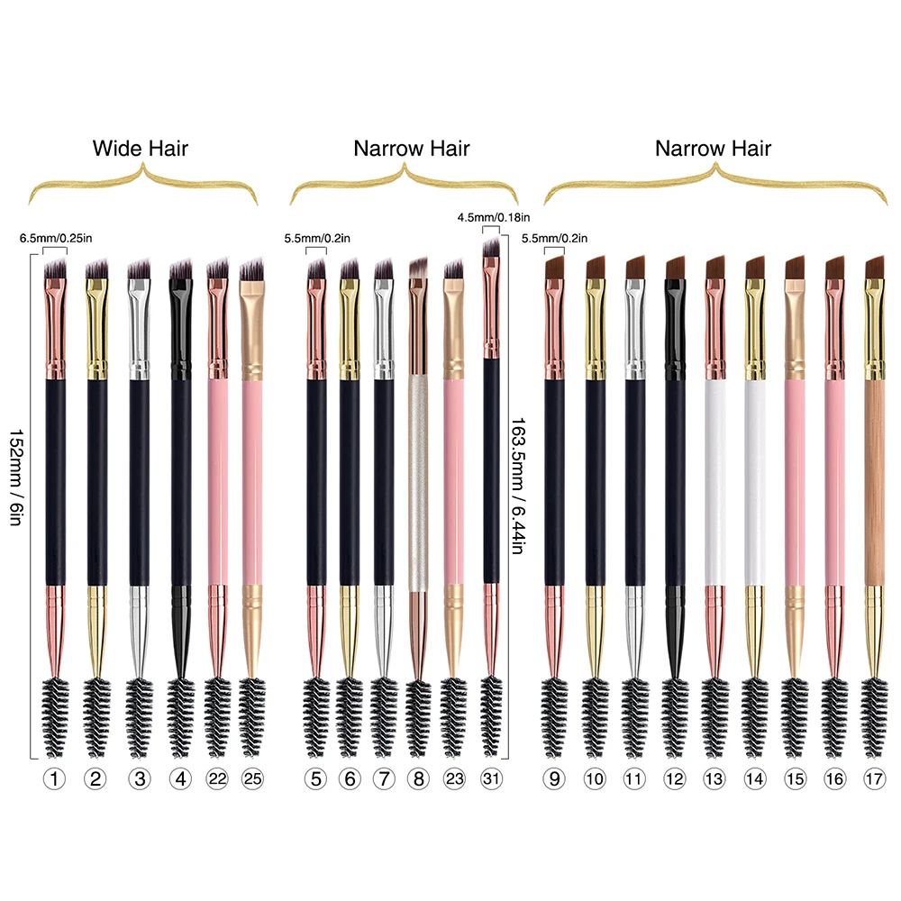BUEART private label double-end eyebrow brush and custom logo vegan mascara makeup brush set with makeup brush package box
BUEART private label double-end eyebrow brush and custom logo vegan mascara makeup brush set with makeup brush package box