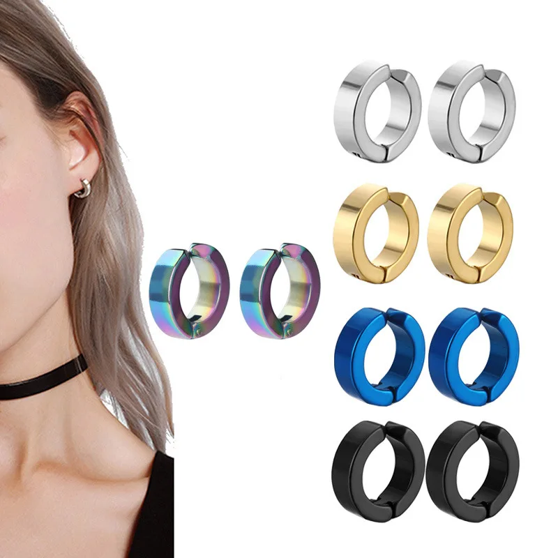 Hip Hop 18K Gold Plated Stainless Steel Round Thick Cuff Earring Hoop Non Piercing Clip on Ear Jewelry No Fade For Men And Women
Hip Hop 18K Gold Plated Stainless Steel Round Thick Cuff Earring Hoop Non Piercing Clip on Ear Jewelry No Fade For Men And Women