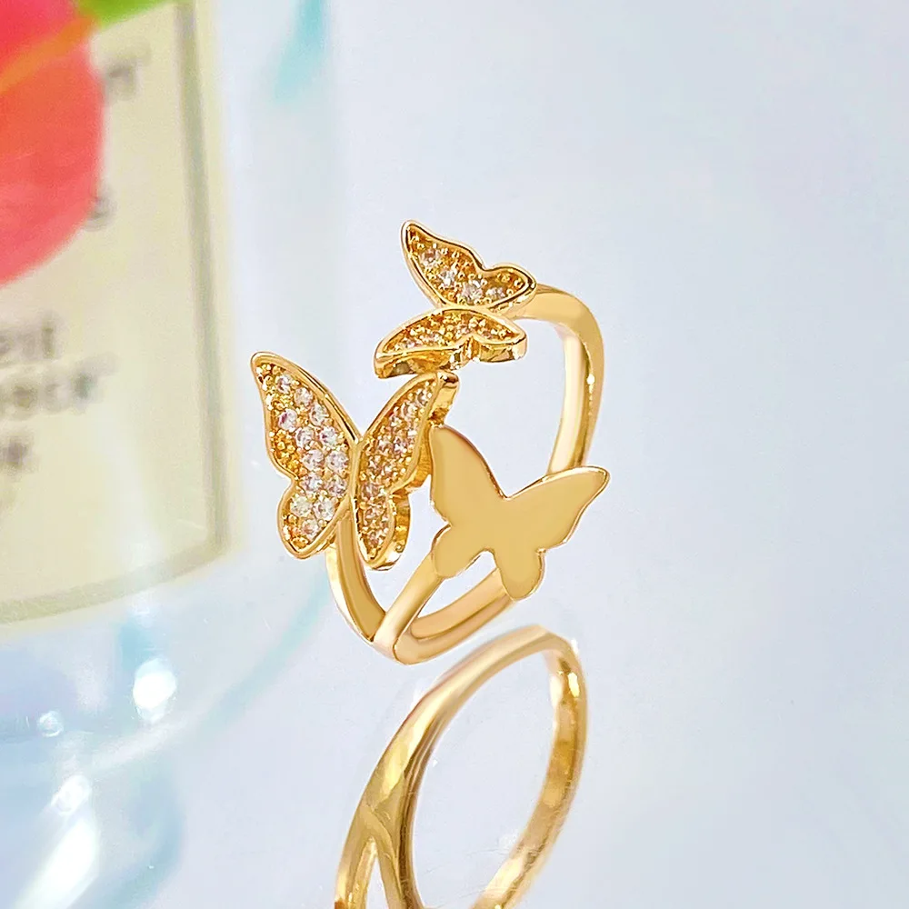 New three butterfly ring female creative design copper diamond butterfly index finger ring
New three butterfly ring female creative design copper diamond butterfly index finger ring