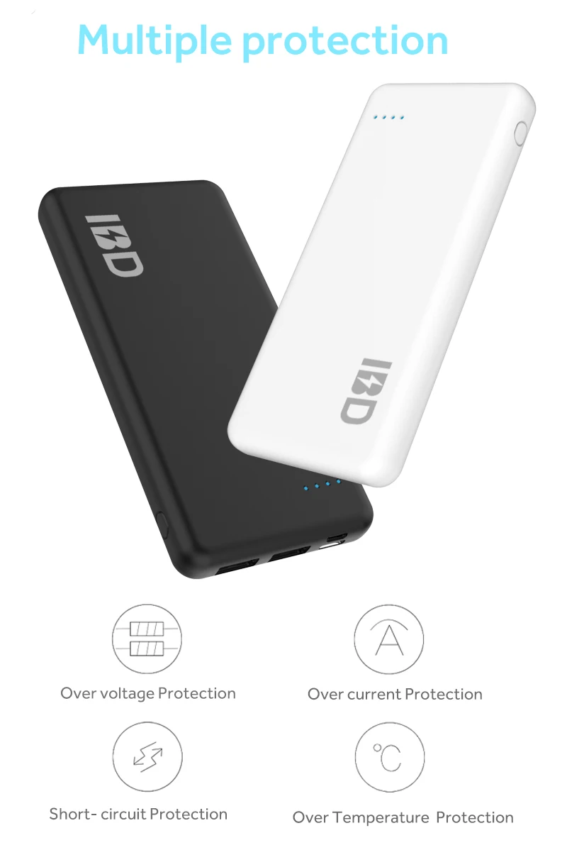 ABS and rubber oil top quality slim mobile pd power bank with built in cable - ANKUX.COM