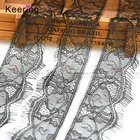 embroider polyester black eyelash lace trim for lingerie women underwear dress garment WLCD-172