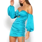 Long Dresses Dress Custom Summer Long Sleeve Bodycon Lady Elegant Club Dresses Women Sexy Satin Mini Dress